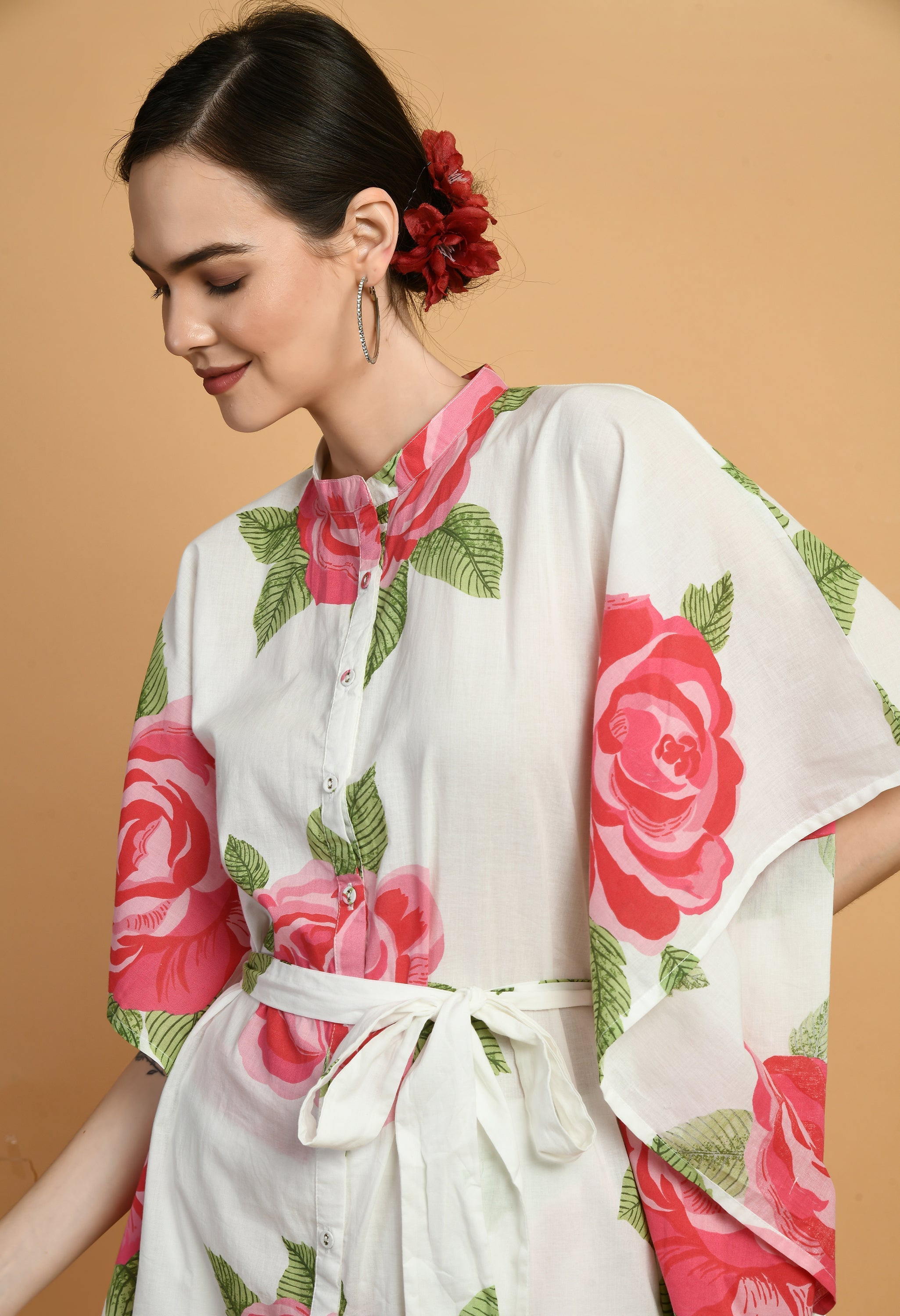 Floral Print Cotton Kaftan | Print Cotton Kaftan for Women